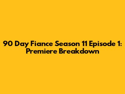 90 Day Fiance Season 11 Episode 1: Premiere Breakdown