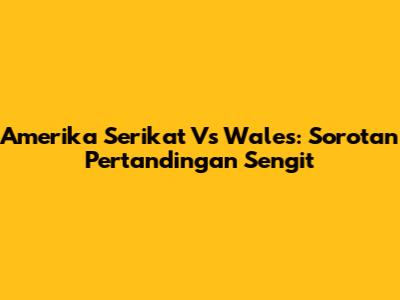 Amerika Serikat Vs Wales: Sorotan Pertandingan Sengit
