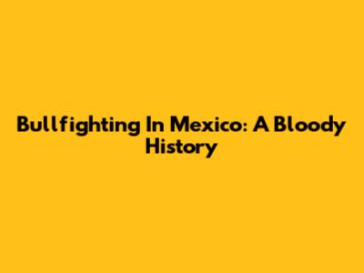 Bullfighting In Mexico: A Bloody History