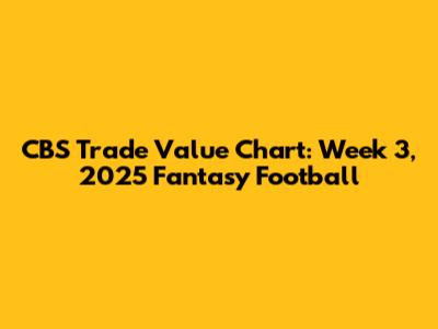 CBS Trade Value Chart: Week 3, 2025 Fantasy Football