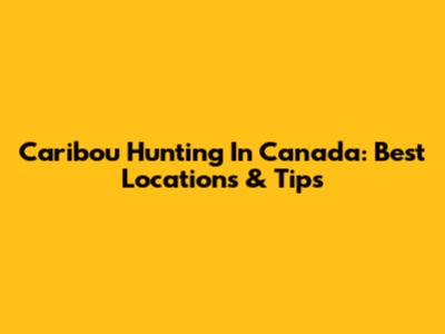 Caribou Hunting In Canada: Best Locations & Tips