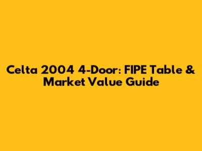 Celta 2004 4-Door: FIPE Table & Market Value Guide