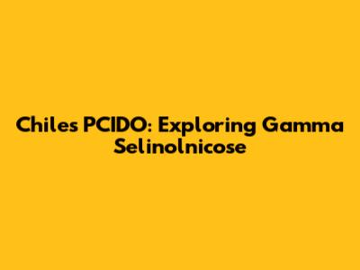 Chile's PCIDO: Exploring Gamma Selinolnicose