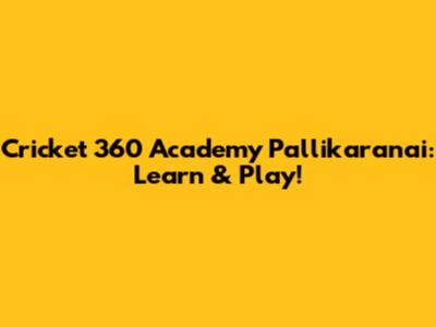 Cricket 360 Academy Pallikaranai: Learn & Play!