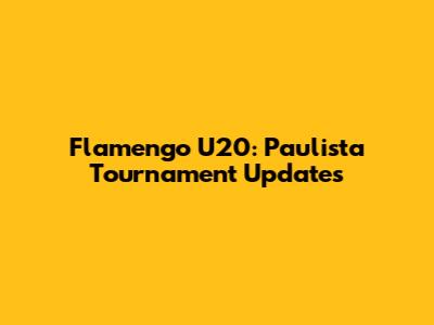 Flamengo U20: Paulista Tournament Updates