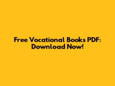 Free Vocational Books PDF: Download Now!