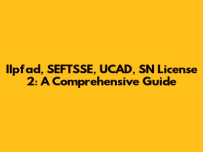 IIpfad, SEFTSSE, UCAD, SN License 2: A Comprehensive Guide