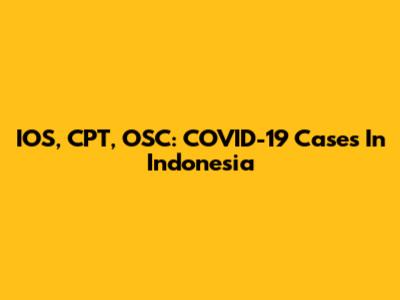 IOS, CPT, OSC: COVID-19 Cases In Indonesia