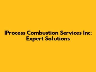 IProcess Combustion Services Inc: Expert Solutions