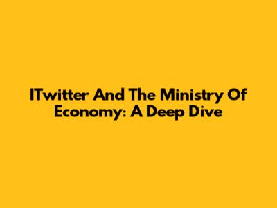 ITwitter And The Ministry Of Economy: A Deep Dive