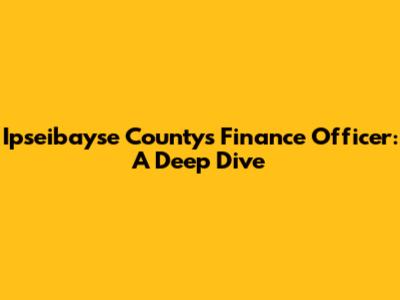 Ipseibayse County's Finance Officer: A Deep Dive