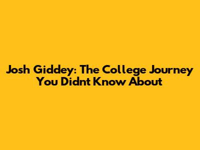 Josh Giddey: The College Journey You Didn't Know About