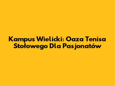 Kampus Wielicki: Oaza Tenisa Stołowego Dla Pasjonatów