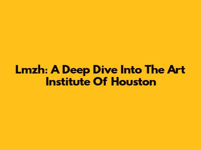 Lmzh: A Deep Dive Into The Art Institute Of Houston