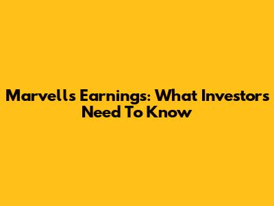 Marvell's Earnings: What Investors Need To Know