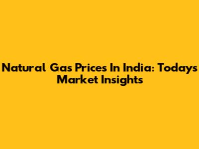 Natural Gas Prices In India: Today's Market Insights