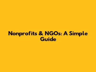 Nonprofits & NGOs: A Simple Guide