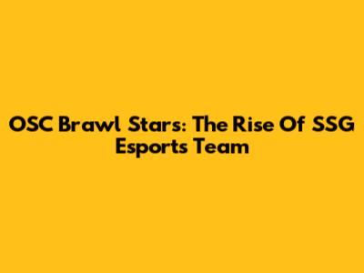 OSC Brawl Stars: The Rise Of SSG Esports Team