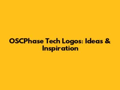 OSCPhase Tech Logos: Ideas & Inspiration