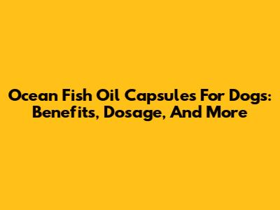 Ocean Fish Oil Capsules For Dogs: Benefits, Dosage, And More