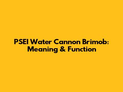 PSEI Water Cannon Brimob: Meaning & Function