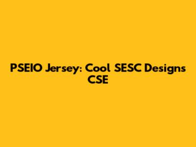 PSEIO Jersey: Cool SESC Designs CSE
