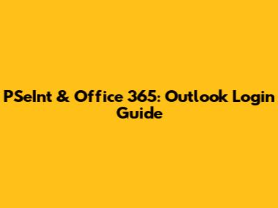 PSeInt & Office 365: Outlook Login Guide