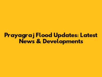 Prayagraj Flood Updates: Latest News & Developments
