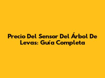 Precio Del Sensor Del Árbol De Levas: Guía Completa