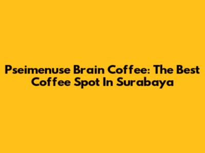 Pseimenuse Brain Coffee: The Best Coffee Spot In Surabaya