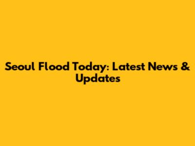 Seoul Flood Today: Latest News & Updates