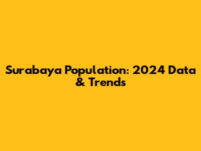Surabaya Population: 2024 Data & Trends