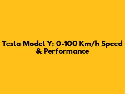 Tesla Model Y: 0-100 Km/h Speed & Performance