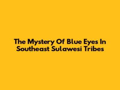The Mystery Of Blue Eyes In Southeast Sulawesi Tribes