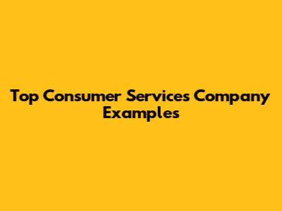 Top Consumer Services Company Examples