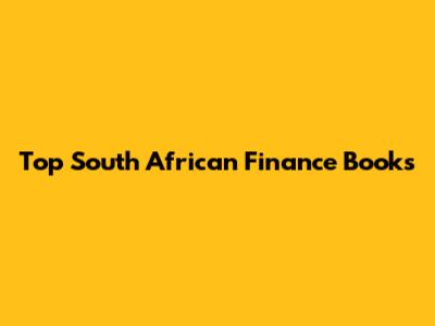 Top South African Finance Books