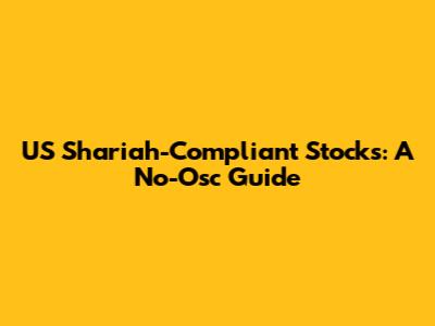 US Shariah-Compliant Stocks: A No-Osc Guide
