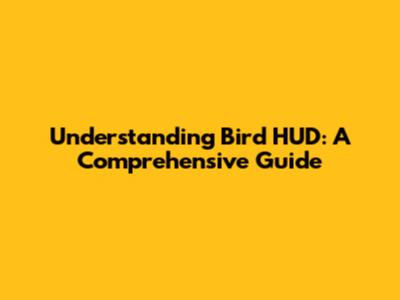 Understanding Bird HUD: A Comprehensive Guide