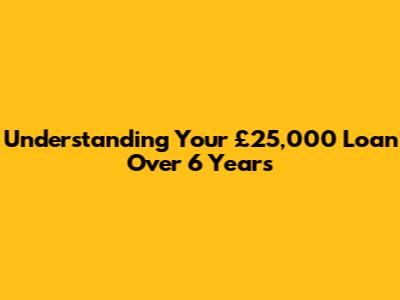 Understanding Your £25,000 Loan Over 6 Years