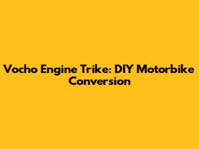 Vocho Engine Trike: DIY Motorbike Conversion