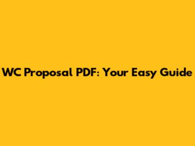 WC Proposal PDF: Your Easy Guide