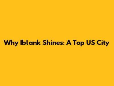 Why Iblank Shines: A Top US City