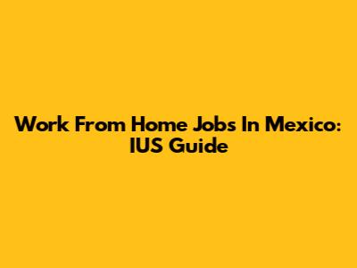 Work From Home Jobs In Mexico: IUS Guide